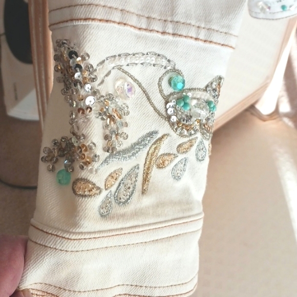 Vintage Cache New... White denim jacket,embellishments,size S, - Picture 6 of 16